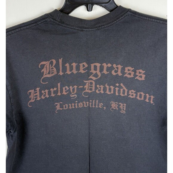 Vintage Y2K Harley Davidson / Punisher Graphic T - Shirt / Black/Faded / Large - Picture 4 of 5